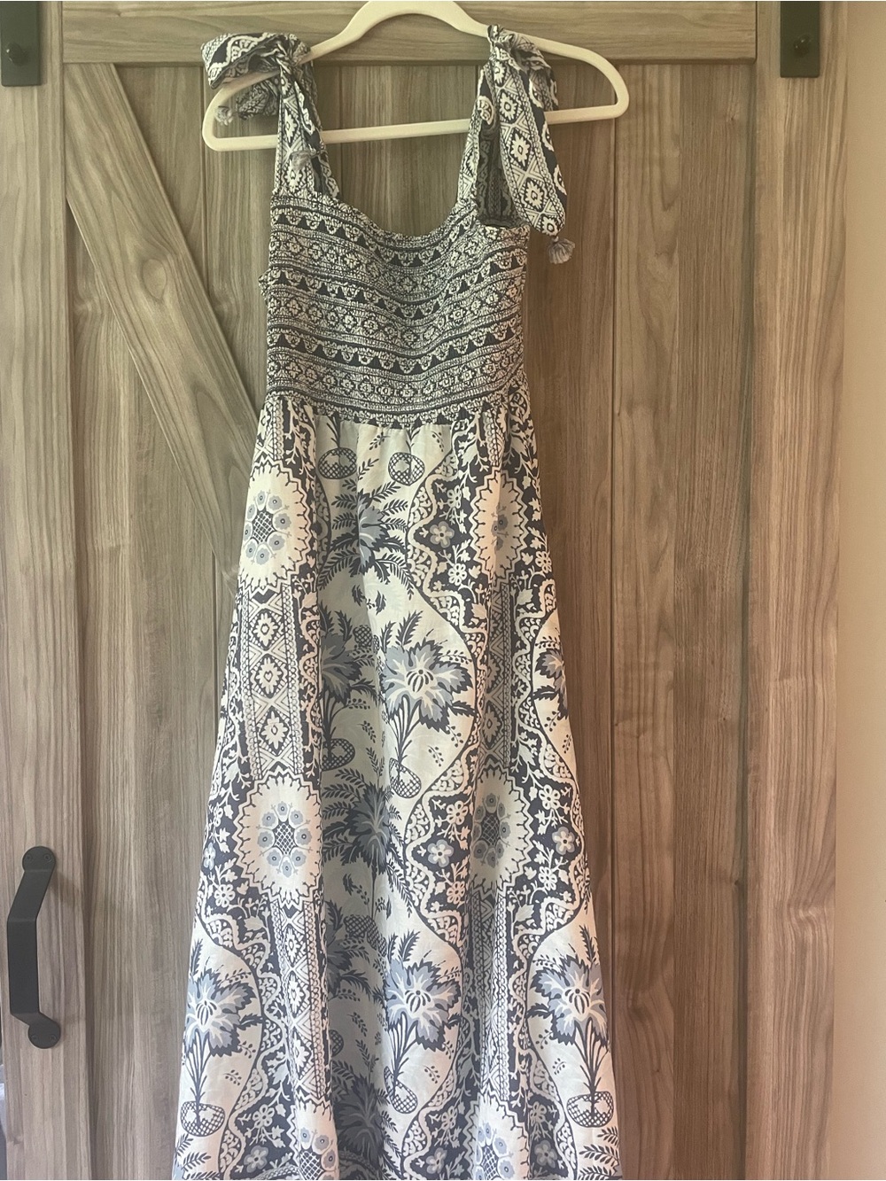 Spartina 449 Blue and White Tie-Strap Maxi Dress